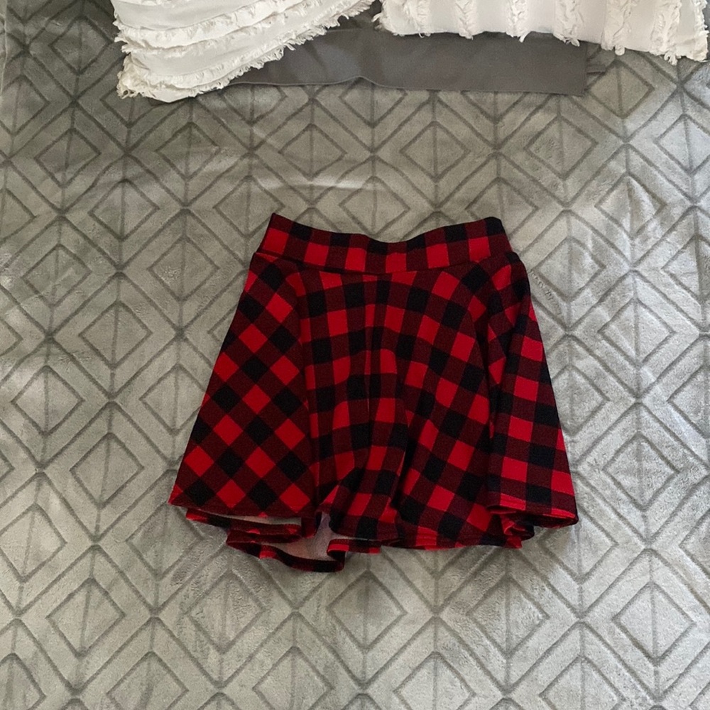 Checkered Red and Black Skirt